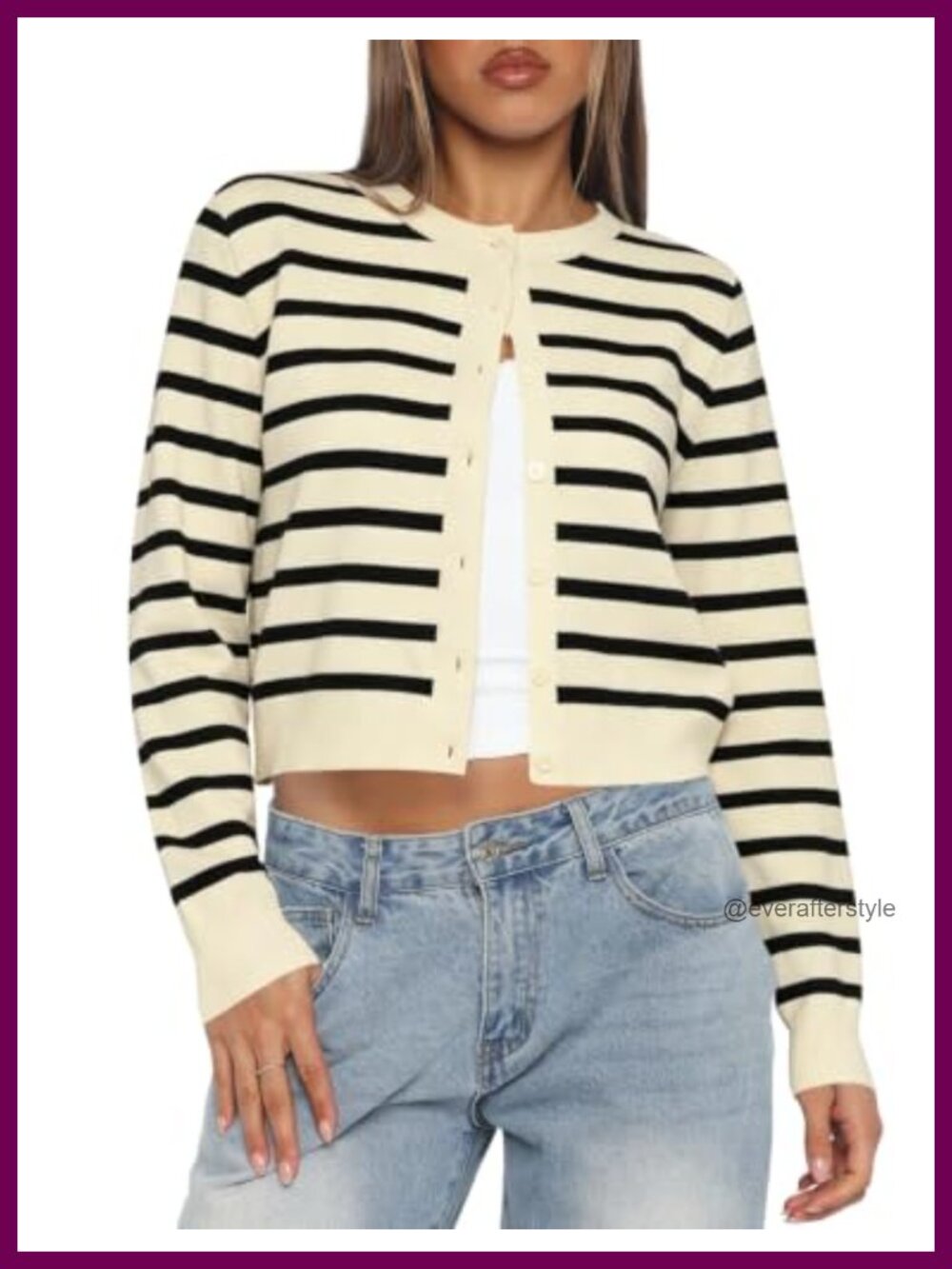 Knit Cropped Cardigan Sweater Button Up Long Sleeve Casual